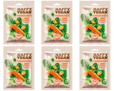 Маска для лица Fito Косметик тканевая "HAPPY VEGAN" ШПИНАТ и МОРКОВЬ 25мл 6 шт