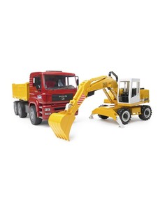 Машинка Самосвал MAN с колёсным экскаватором Liebherr Bruder