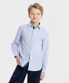 Сорочка с синей планкой голубая Button Blue (146)