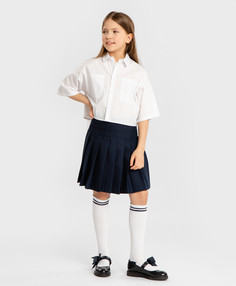 Юбка плиссе в крупную складку синяя Button Blue (164)