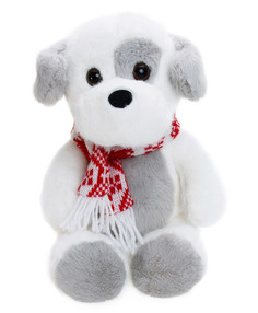 Мягкая игрушка Собачка серо-белая, 23 см