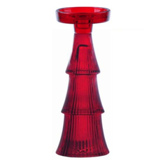 Подсвечник Decor de table 2 в 1 стеклянный 5 красный Ноэль 22 см