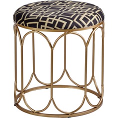 Пуф Glasar чёрный с золотом 40х40х45 см ГЛАСАР