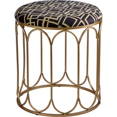 Пуф Glasar чёрный с золотом 40х40х45 см ГЛАСАР