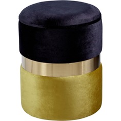 Пуф Glasar с крышкой чёрный с золотом 31х31х39 см ГЛАСАР