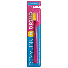 Revyline sm6000 ortho зубная щетка, розовая с жёлтой щ мягкая