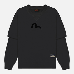 Мужская толстовка Evisu Heritage Weel Of Wisdom Printed 2 in 1, цвет серый, размер L