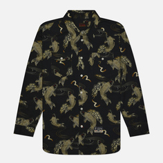 Мужская рубашка Evisu Heritage Seagull Carp All Over Print, цвет чёрный, размер S