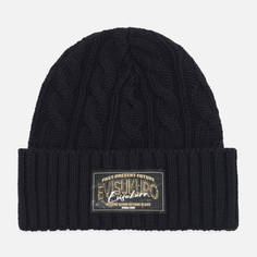 Шапка Evisu Evisukuro Cable Knit Logo Badge, цвет чёрный