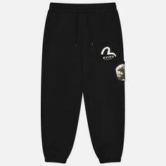 Мужские брюки Evisu Heritage Printed Logos Multi-Pocket, цвет чёрный, размер M