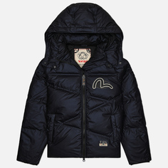 Мужской пуховик Evisu Heritage Logo Printed Down, цвет чёрный, размер XXL