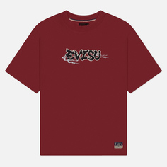 Мужская футболка Evisu Heritage Ninja Daruma Daicock Printed, цвет бордовый, размер XXL
