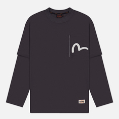 Мужской лонгслив Evisu Heritage Seagull Slot Print, цвет серый, размер XXL