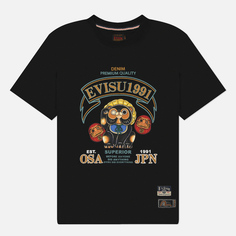 Мужская футболка Evisu Heritage Tanuki Daruma Printed, цвет чёрный, размер M