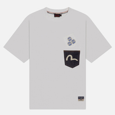 Мужская футболка Evisu Heritage Printed Seagull Multi-Pocket, цвет белый, размер S