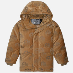Мужской пуховик Evisu Evisukuro Monogrammed Velvet Down, цвет бежевый, размер M
