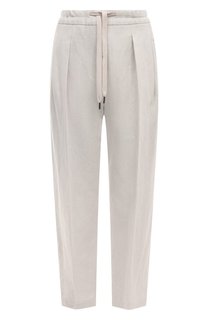 Брюки из хлопка и льна Brunello Cucinelli