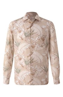 Рубашка из хлопка и льна Kiton