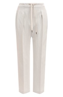 Брюки из хлопка и льна Brunello Cucinelli