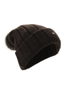 Шерстяная шапка с отделкой из меха соболя Black Sable