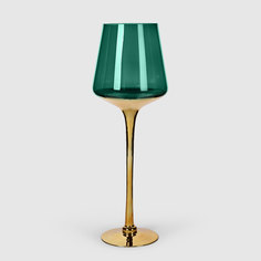 Подсвечник Mercury Deco стеклянный зелёный 14х40 см