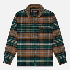 Мужская рубашка Lyle & Scott Check Flannel Overshirt, цвет зелёный, размер L
