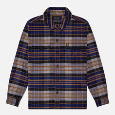 Мужская рубашка Lyle & Scott Check Flannel Overshirt, цвет синий, размер XL