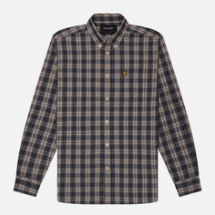 Мужская рубашка Lyle & Scott Washed Check Poplin, цвет синий, размер XXL