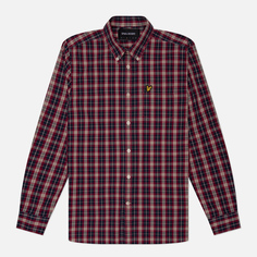 Мужская рубашка Lyle & Scott Washed Check Poplin, цвет бордовый, размер S
