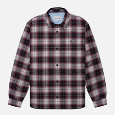 Мужская рубашка Lacoste Oversized Plaid Overshirt, цвет бордовый, размер 39