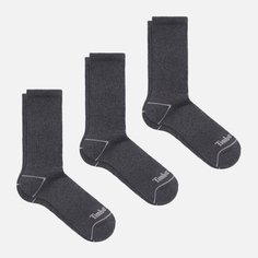 Комплект носков Timberland 3-Pack Bowden Crew, цвет серый, размер 42-46 EU