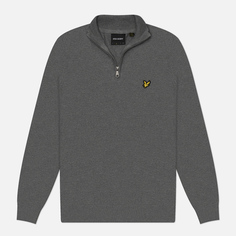 Мужской свитер Lyle & Scott Cotton Merino Quarter Zip, цвет серый, размер L