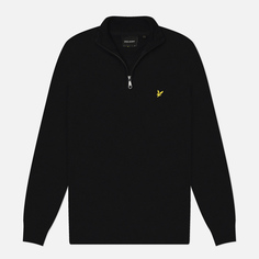 Мужской свитер Lyle & Scott Cotton Merino Quarter Zip, цвет чёрный, размер S