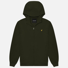Мужская куртка ветровка Lyle & Scott Fleece Back Softshell, цвет оливковый, размер L