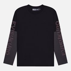 Мужской лонгслив Evisu Evisukuro Logo Embroidery Sleeves 2 in 1, цвет чёрный, размер M