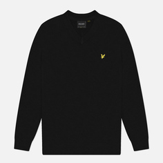 Мужской свитер Lyle & Scott Cotton Merino V-Neck, цвет чёрный, размер M
