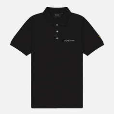 Мужское поло Lyle & Scott Embroidered Script Logo Regular Fit, цвет чёрный, размер M