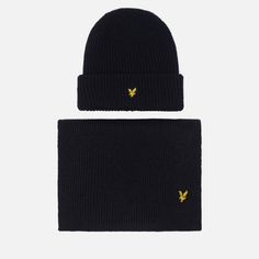 Подарочный набор Lyle & Scott Lambswool Ribbed Scarf & Beanie, цвет синий
