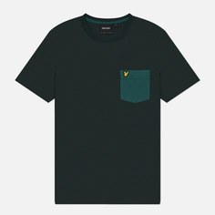 Мужская футболка Lyle & Scott Tonal Pocket, цвет зелёный, размер S