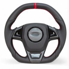 Руль ВАЗ 2114 анатомический "Барс GT" экокожа черный лак красная отметка и отстрочка 2114 / 2110 / 2109 Нет бренда