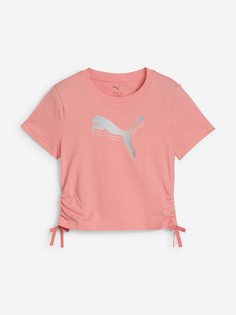 Футболка для девочек PUMA Metallic Knotted, Розовый