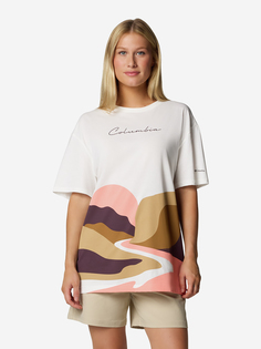 Футболка женская оверсайз Columbia Rolling Bend Graphic Oversized Tee, Белый