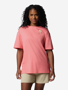 Футболка женская оверсайз Columbia Rolling Bend Graphic Oversized Tee, Розовый