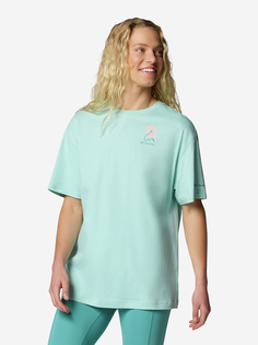 Футболка женская оверсайз Columbia Rolling Bend Graphic Oversized Tee, Голубой