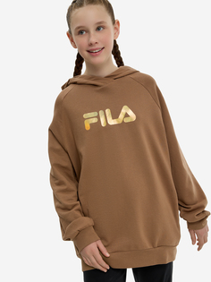 Худи для девочек оверсайз FILA, Коричневый