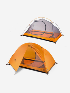 Ультралегкая одноместная туристическая палатка Naturehike Spider 1 Cycling 20D + футпринт (оранжевая), Оранжевый