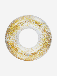 Круг для плавания Intex 56274NP "Transparent Glitter Tubes" 119 см 9+, Золотой