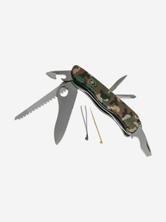 Складной нож Victorinox Trailmaster One Hand, функций: 12, 111мм, камуфляж , коробка картонная [0.8463.mw94], Зеленый