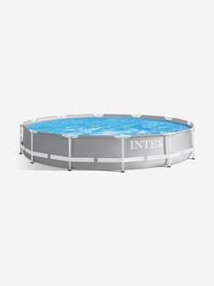 Бассейн каркасный Intex Prism Frame, 366х76 см, светло-серый, Серый