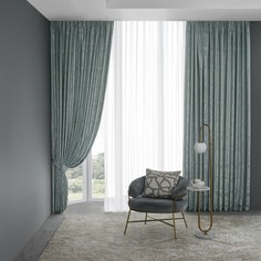 Шторы Togas Дамиани бирюзюзовые 290x275 см-2, подхваты-2, 4 пр.